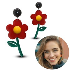 XXL Blumen Ohrringe Damen Bunt