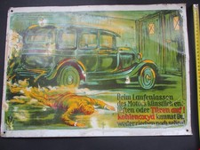 Blechschild Vorsicht b. Laufenlassen des Motors kein Emailschild Oldtimer Auto 