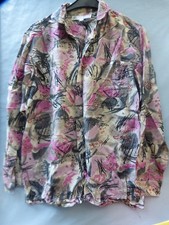 28402. Hemd lila pink grau Seide  Langarm C&A     Gr. M  39 / 40