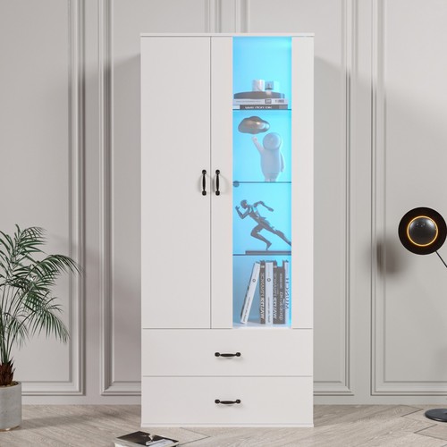 Weiß hochglanz vitrine - weiß,