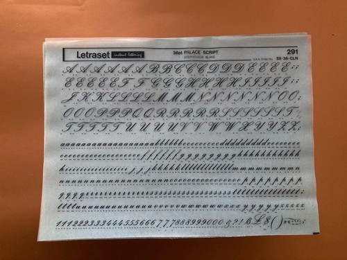 Letraset 291 palace - letraset, script