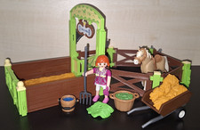 Playmobil aus 9479 Pferd mit Pferdebox Pferdestall Reiterhof Box Weihnachten