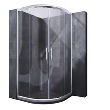 Duschkabine Viertelkreis Runddusche Duschabtrennung Schiebetür ESG 90x90x185cm