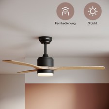 52'' Deckenventilator mit Beleuchtung LED Lampe Fernbedienung Dimmbar Fan Modern