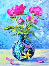 Pfingstrosen Blumen Ölmalerei