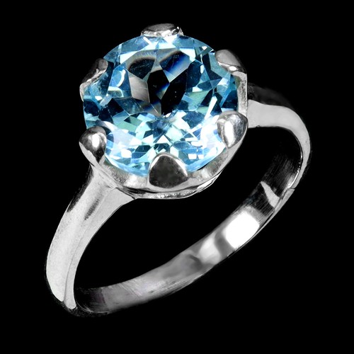 925 silberring rund sky blue - 925,