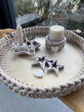 Häkelkorb mit Holzboden /