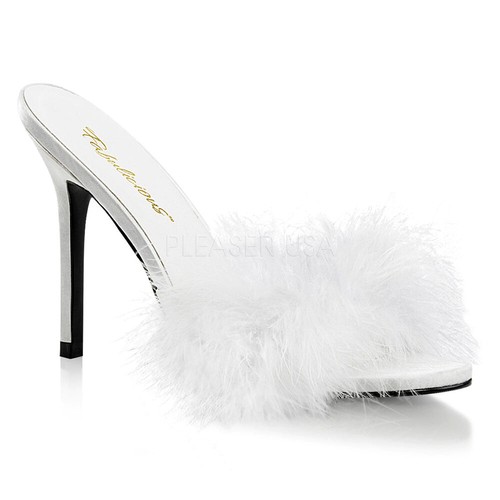 Pleaser weisse marabu slipper - weisse,