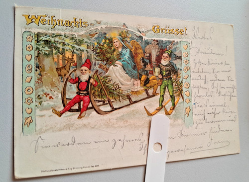 Weihnachten engel zwerge - ak,