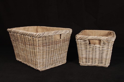 Rattan kaminholzkorb mit - rattan,