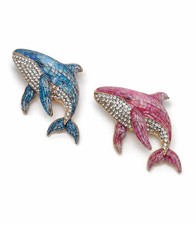 Brosche walfisch blau - walfisch,