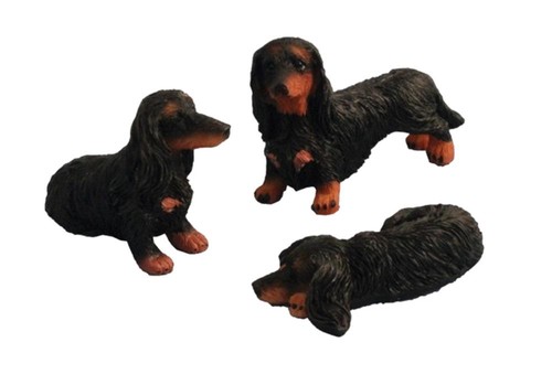 Puppenhaus dackel schwarz - 1:12,
