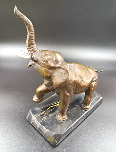 Bronze elefant skulptur - bronze, skulptur/figur