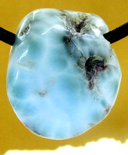 LARIMAR    Trommelstein   Anhänger  TROMMELSTEIN   GEBOHRT   Nr.70