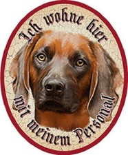 Hund Bayerischer Gebirgsschweißhund + Nostalgieschild