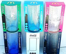 Auswahl Mc Donalds Coca Cola Gläser 2024 Glow Dark 5er Set 6er Set Türkis Blau