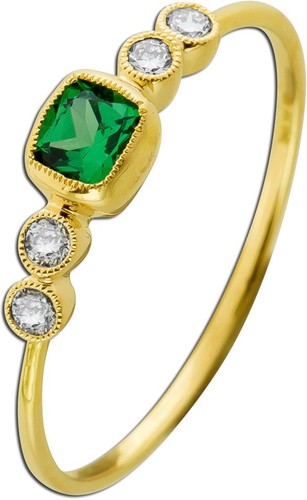 Tsavorit ring gelbgold - ring, 14k