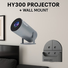 ? MAGCUBIC HY300 Beamer Grau + Wandhalterung & Abdeckkappe – Heimkino LED