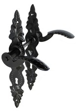 Türgriff 72 Türklinke Türdrücker Langsschild Schlüssel Schwarz Schmiedeeisen