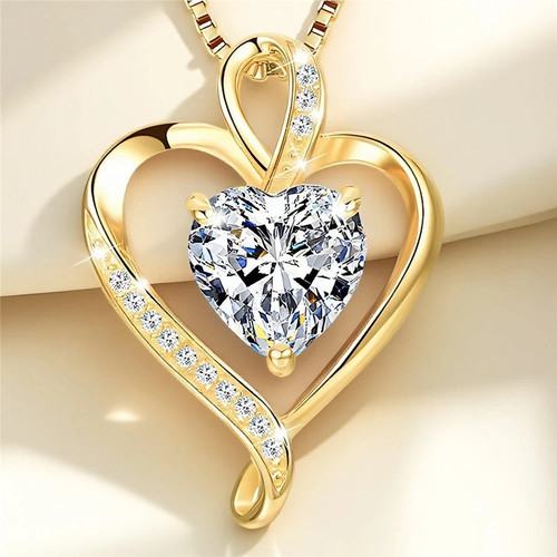 925 silber herzkette - silber,