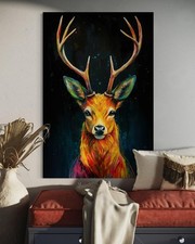 HIRSCH LEINWAND BILD POP ART