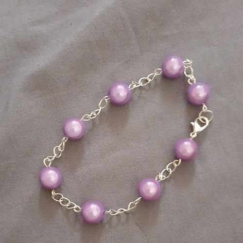 Perlenarmband lila mit - perlenarmband, in