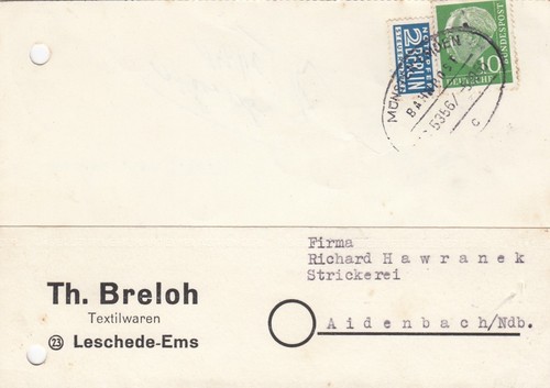 Leschede ems postkarte 1955 - leschede-ems,,