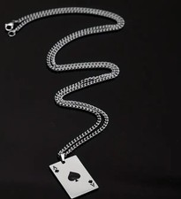 Silberne Kette Halskette Pik AS Neu