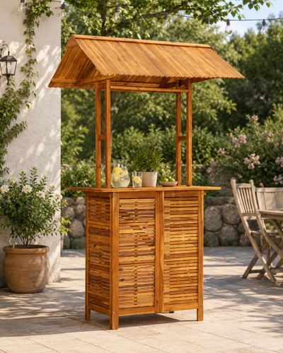 Bartisch gartenbar mit - gartenbar, dach