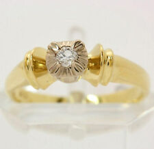 ♦♦ 14 kt 14k 585 er Gelb Weiß Gold Ring mit Brillant Brillantring Diamant Gr. 46