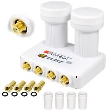 Opticum Monoblock Quad LNB Astra + Hotbird 2x Satelliten 4K HD UHD 4 Teilnehmer
