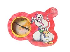 Diddl Wanduhr Uhr Malende Diddl Maus voll funktionsfähig Vintage Retro