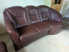 gebrauchte Eckcouch + Relaxsessel, echtes hochwertiges Leder, Himolla, Rotbraun