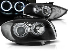 Scheinwerfer Set Angel Eyes für BMW E81 E87 Bj. 04-11 Schwarz weiße LED Ringe