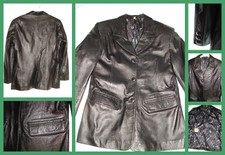 italienische Lederjacke Lederblazer schwarz Jacke Blazer Gr. 38-40 / M