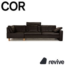 Cor Conseta Leder Viersitzer Dunkelbraun Sofa Couch
