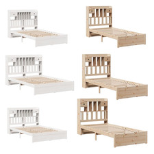 Massivholzbett Hochbett Einzelbett Bettgestell mit Regal ohne Matratze Kiefer