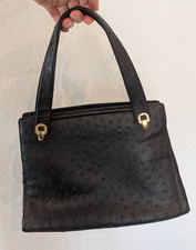 Handtasche aus Omas Schrank - alte Damenhandtasche - schwarz - Prägung - Vintage