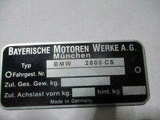 Typenschild BMW 2800 CS Schild id-plate 2800CS E9 coupe E 9 s71 