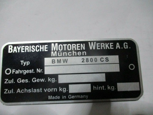 Typenschild bmw 2800 schild - cs,