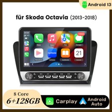DAB+ Android 14 Carplay Navi GPS Für Autoradio SKODA Octavia III 3 5E 2013-2018