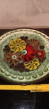 Grosser Bay West Germany Wandteller Blumen Fat Lava 70er Vintage