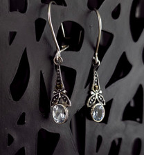 Ohrringe Silber 925 Topas blau