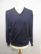 Brunello Cucinelli cashmere Strick Pullover V-Neck Langarm blau Gr.52 (J22-06)