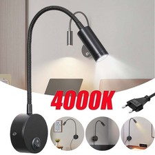 4000K LED Leseleuchte Tischlampe 3W Schwanenhalsleuchte Bettleuchte Leselampe