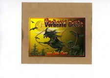 AK POSTKARTE VERHEXTE GRÜßE AUS DEM HARZ NIEDERSACHSEN HEXE BESEN FLEDERMÄUSE