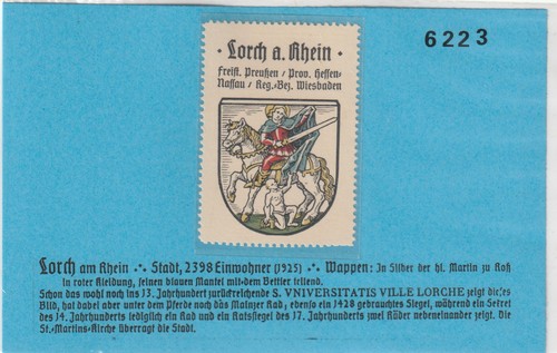 Reklamemarke wappen von - reklamemarke, lorch