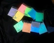 Pigmente, fluoreszierend, Glow in the dark, 10 verschiedene Farben, 33g