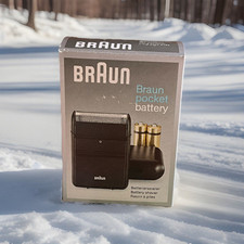 VTG Braun Pocket Shaver Cordless AA Battery Operated Travel Made in Germany