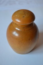alte kleine Holzdose rund Höhe 9 cm Schmuckdose Deckeldose Art Deco ? Deko